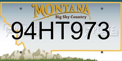 94HT973 Montana License Plate