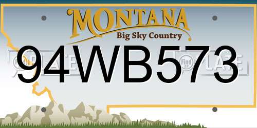 94WB573 Montana License Plate