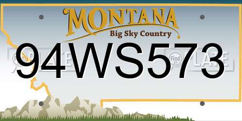 94WS573 Montana License Plate