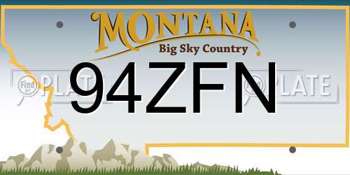 94ZFN Montana License Plate