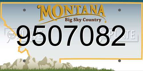 9507082 Montana License Plate