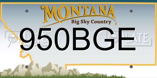 950BGE Montana License Plate