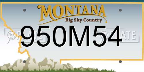 950M54 Montana License Plate