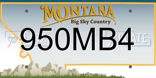 950MB4 Montana License Plate