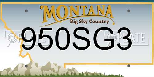 950SG3 Montana License Plate