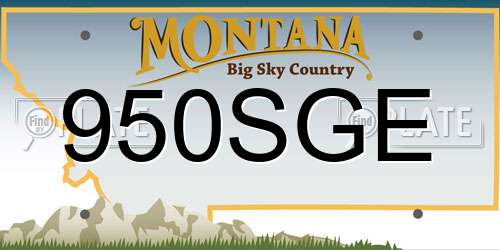 950SGE Montana License Plate