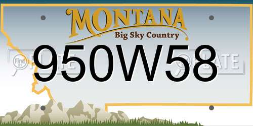 950W58 Montana License Plate