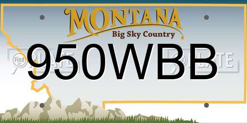 950WBB Montana License Plate