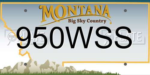 950WSS Montana License Plate