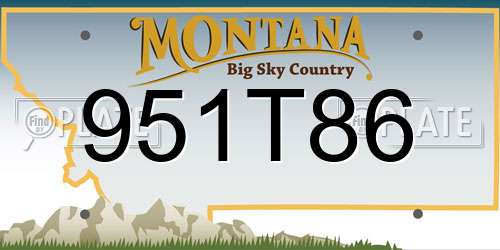 951T86 Montana License Plate