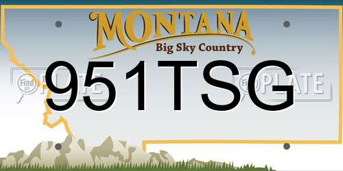 951TSG Montana License Plate