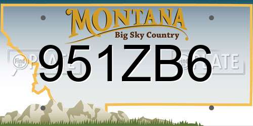 951ZB6 Montana License Plate