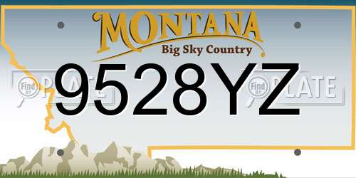 9528YZ Montana License Plate