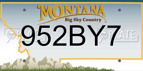 952BY7 Montana License Plate
