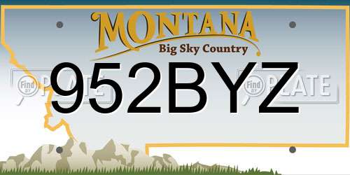 952BYZ Montana License Plate