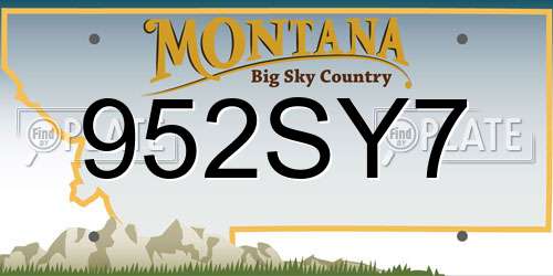 952SY7 Montana License Plate