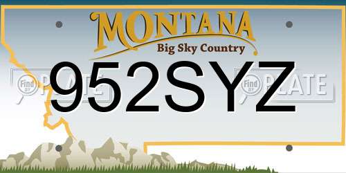 952SYZ Montana License Plate
