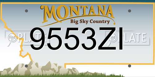 9553ZI Montana License Plate