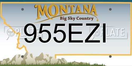 955EZI Montana License Plate