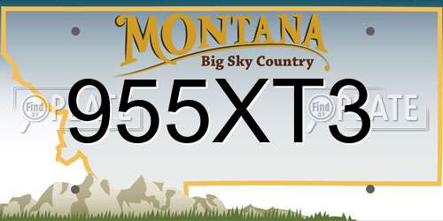 955XT3 Montana License Plate