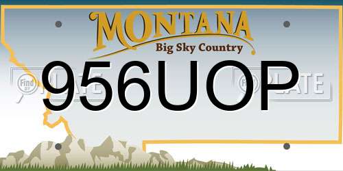 956UOP Montana License Plate
