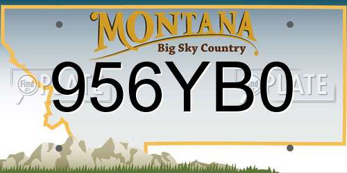 956YB0 Montana License Plate