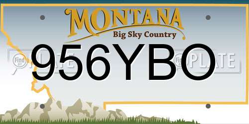 956YBO Montana License Plate