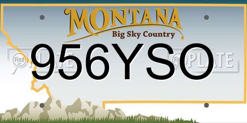 956YSO Montana License Plate