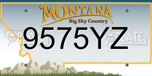 9575YZ Montana License Plate
