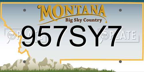 957SY7 Montana License Plate