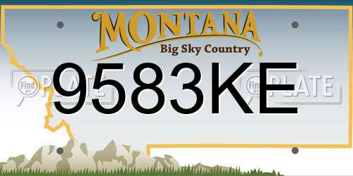 9583KE Montana License Plate