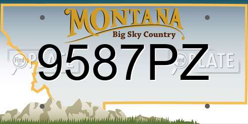 9587PZ Montana License Plate