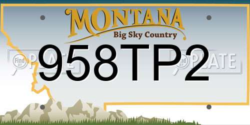 958TP2 Montana License Plate
