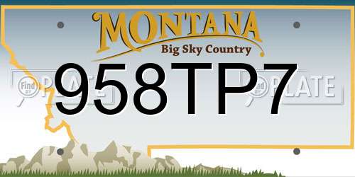 958TP7 Montana License Plate