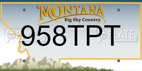 958TPT Montana License Plate