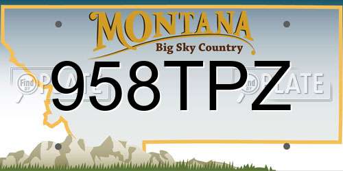 958TPZ Montana License Plate
