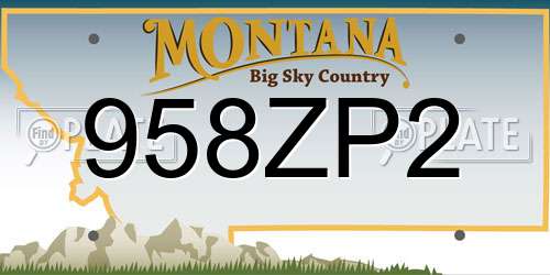 958ZP2 Montana License Plate