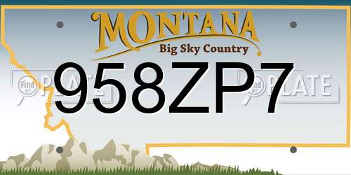 958ZP7 Montana License Plate