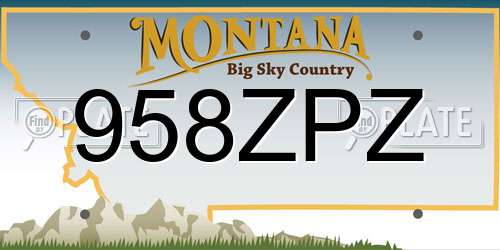 958ZPZ Montana License Plate