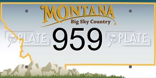 959 Montana License Plate