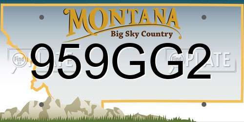 959GG2 Montana License Plate