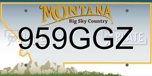 959GGZ Montana License Plate