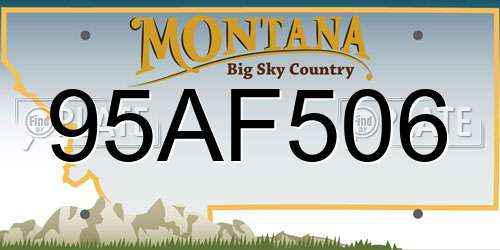 95AF506 Montana License Plate
