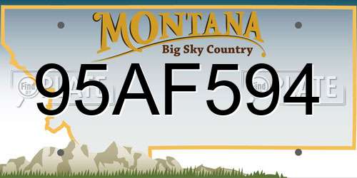 95AF594 Montana License Plate