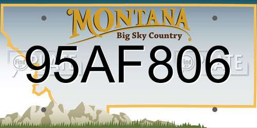 95AF806 Montana License Plate