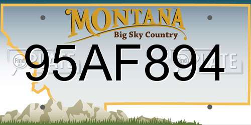 95AF894 Montana License Plate