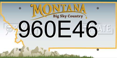 960E46 Montana License Plate