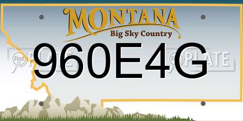 960E4G Montana License Plate