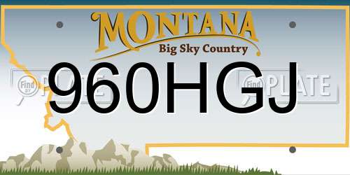 960HGJ Montana License Plate