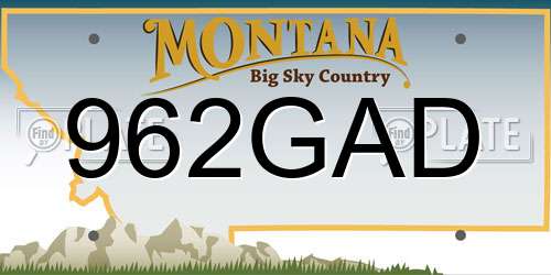 962GAD Montana License Plate
